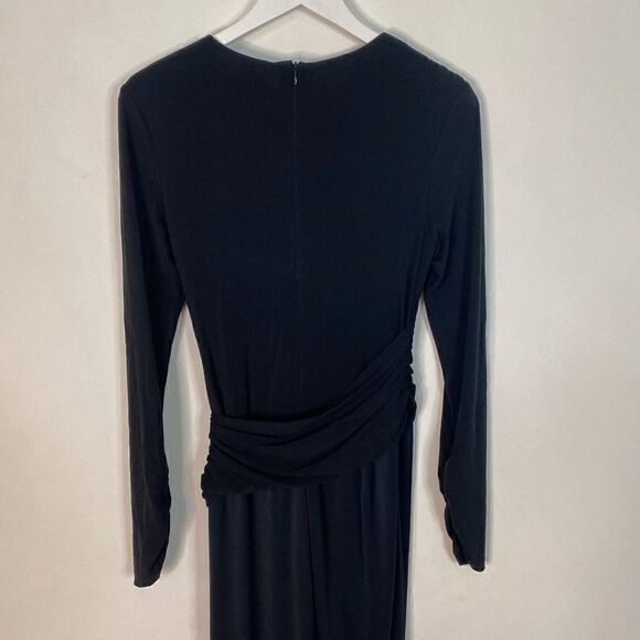Rag & Bone Black Draped V-Neck Long Sleeve Sheath Dress - Picture 5 of 7
